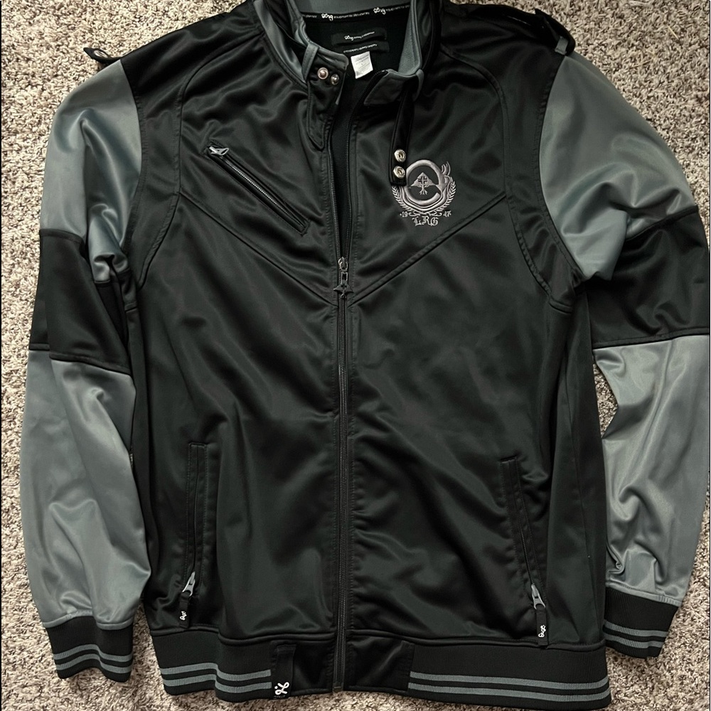 Lifted Research Group Black/Gray Track Jacket LARGE